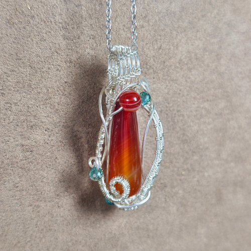 最高品質❣️瑪瑙　手彫り天眼天珠　10-168 071175 天然石瑪瑙三十六眼天珠13.6*38.9ミリ