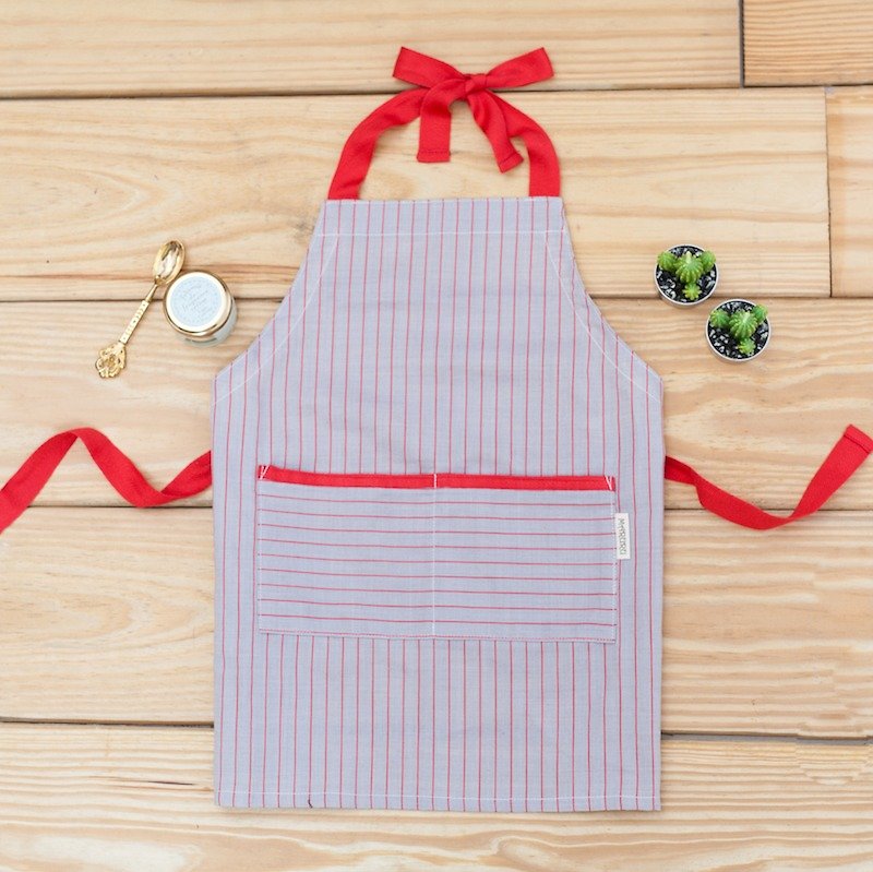 Japanese-made little chef red apron - Other - Cotton & Hemp Red