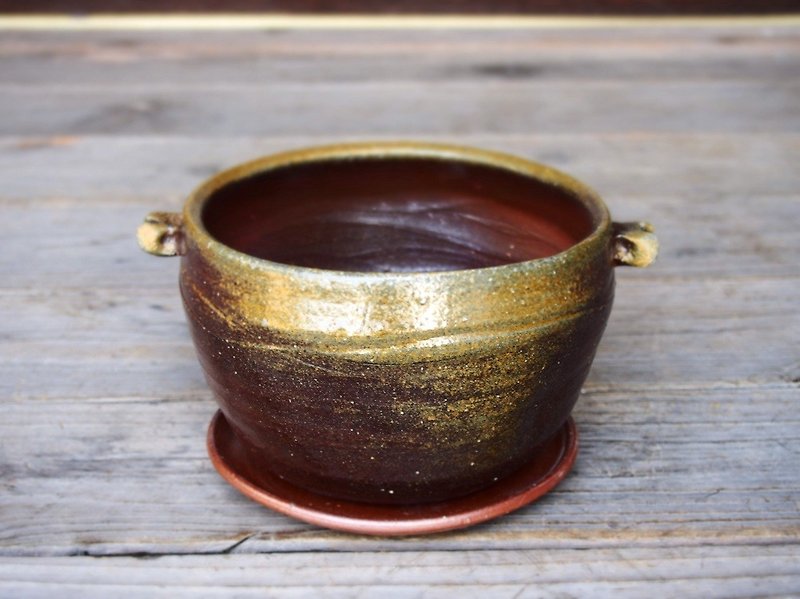 備前 植木鉢【受皿付き】　u-031 - 観葉植物 - 陶器 ブラウン