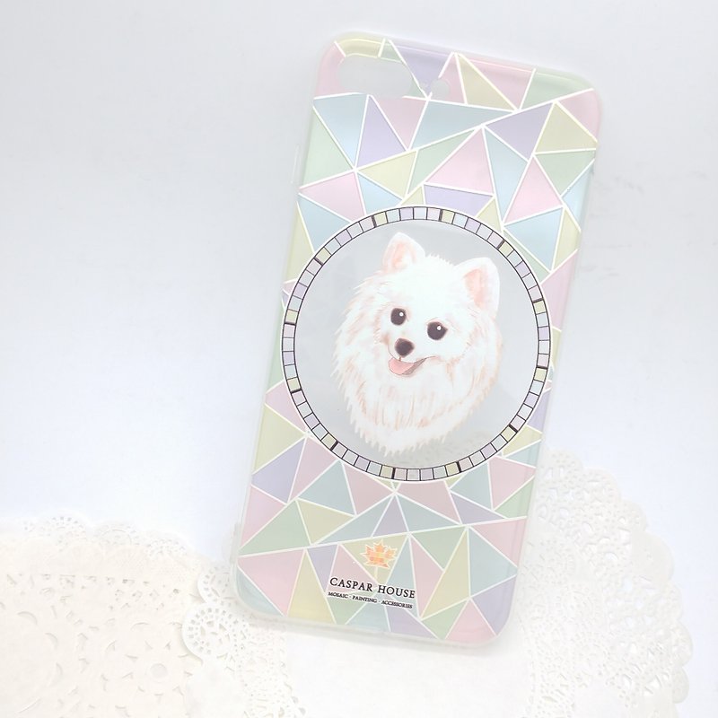Mosaic Animal phone case - Pomeranian - เคส/ซองมือถือ - พลาสติก หลากหลายสี