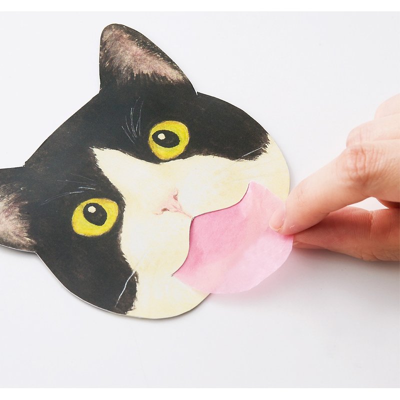 【Cat Department】Cat tongue sticking out oil-absorbing tissue - Facial Cleansers & Makeup Removers - Paper Multicolor