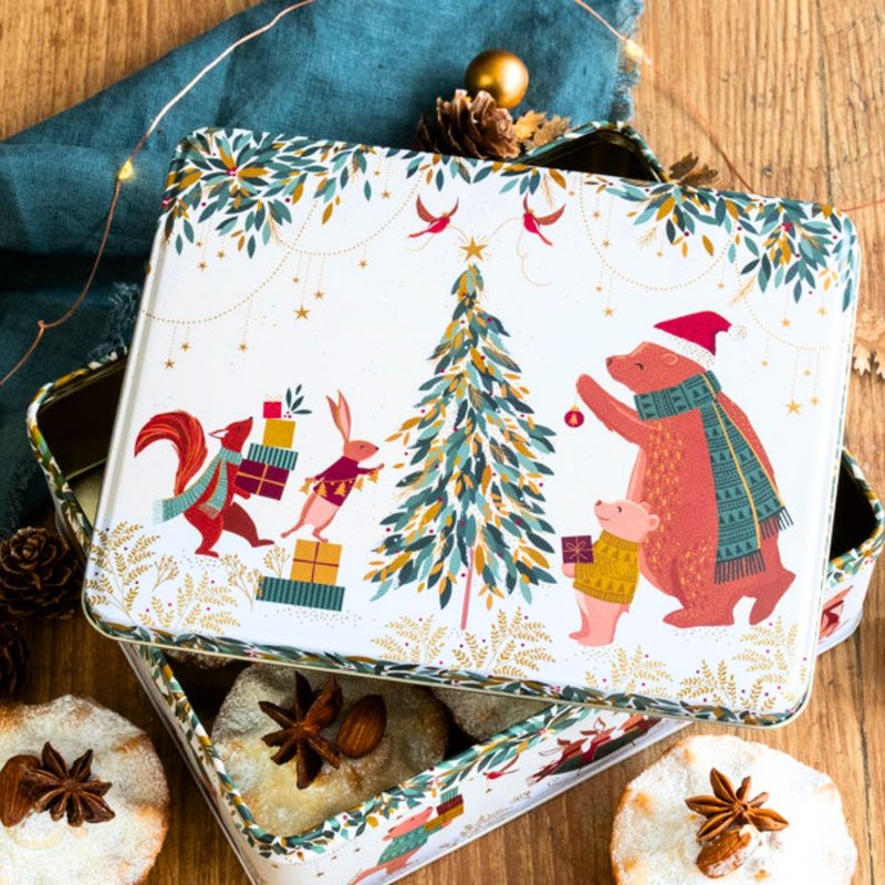 聖誕童話森林大方糖果茶葉禮盒【英國糖迷你包12包入 英國茶】 - 蛋捲/餡餅/零食 - 其他材質 白色