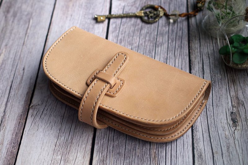 Natural leather wallet (Insert type) - กระเป๋าสตางค์ - หนังแท้ สีกากี