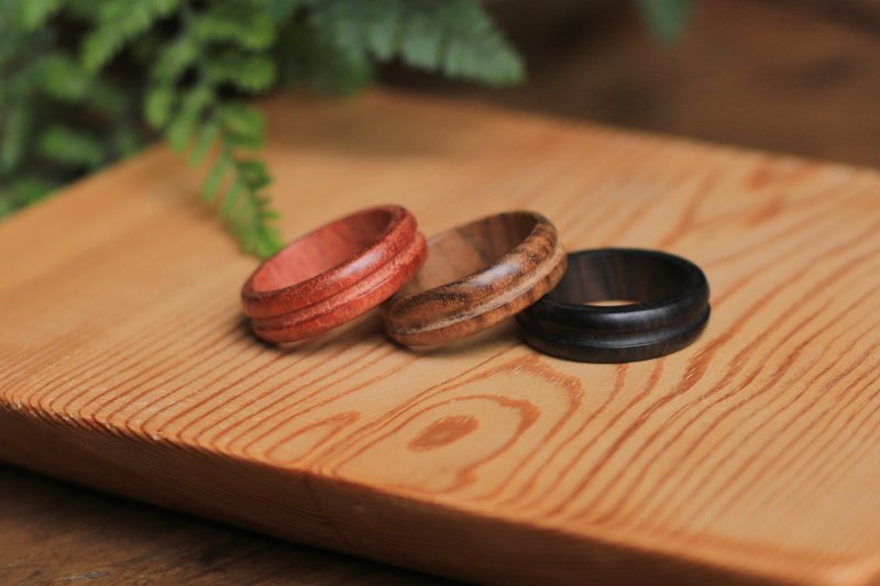 Yiranzhi original handmade | Wooden ring ring | Imitate stacking and the concave part can be DIY | - General Rings - Wood 