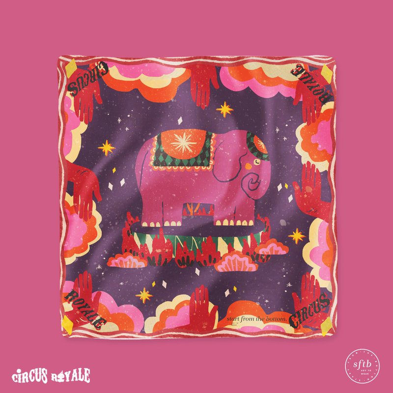 Fantasia Dumbo Scarf - 絲巾 - 其他材質 紫色