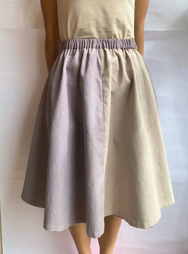 Natural dye Purple two-way skirt - Skirts - Cotton & Hemp Purple