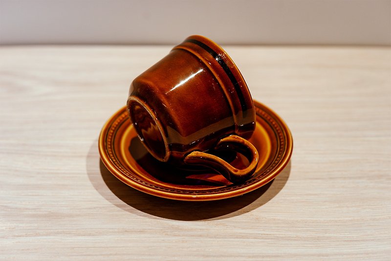 法國 St.Amandー深棕色咖啡杯盤組ー兩組 / 200ml / 特惠組 - 咖啡杯/馬克杯 - 陶 咖啡色