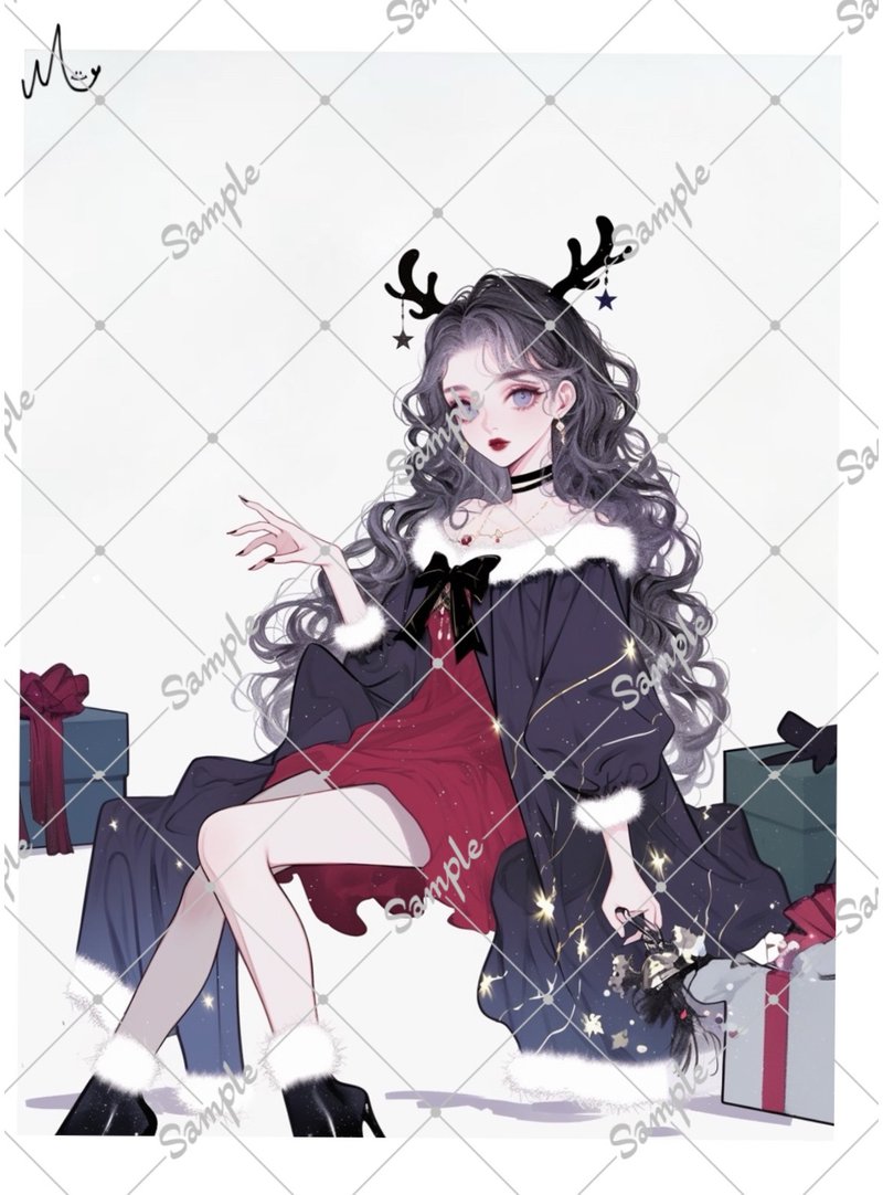 Original character stickers Christmas until December 15th - สติกเกอร์ - กระดาษ 