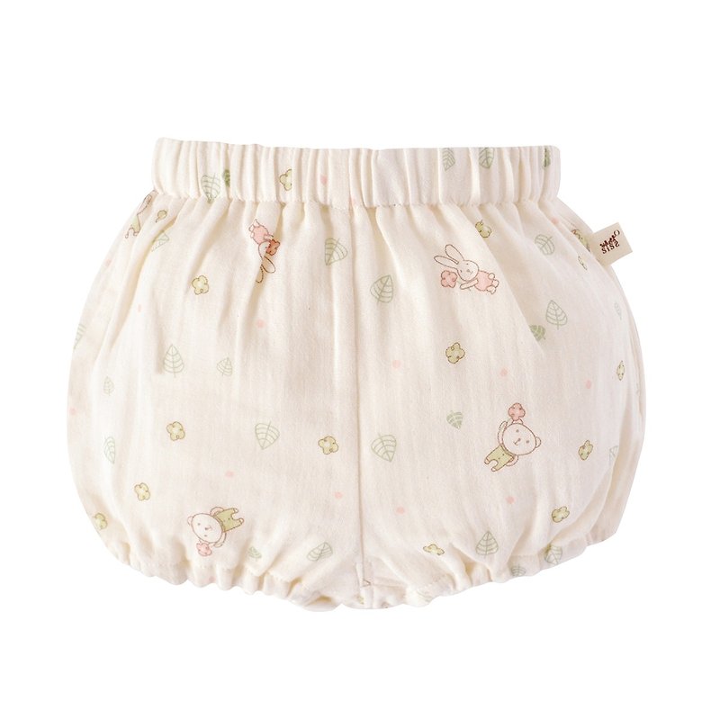 [SISSO Organic Cotton] Give you a small flower gauze shorts S - กางเกง - ผ้าฝ้าย/ผ้าลินิน ขาว