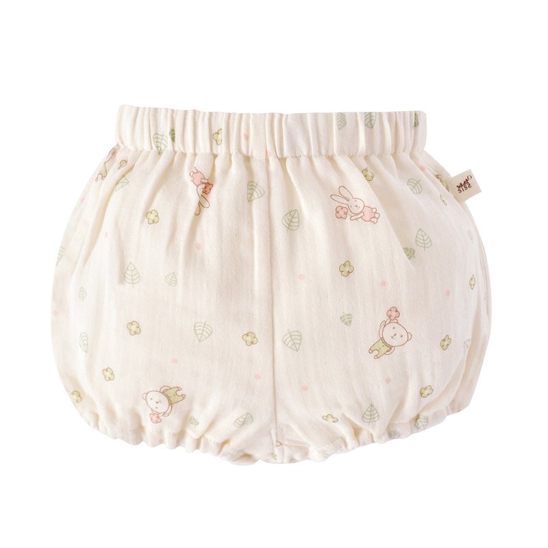 [SISSO Organic Cotton] Give you a small flower gauze shorts S - กางเกง - ผ้าฝ้าย/ผ้าลินิน ขาว