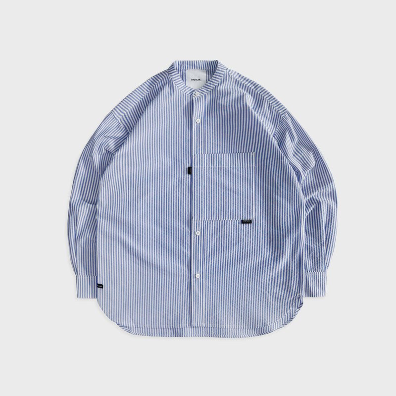 DYCTEAM - Collarless shirt (blue) - 男襯衫/休閒襯衫 - 其他材質 藍色