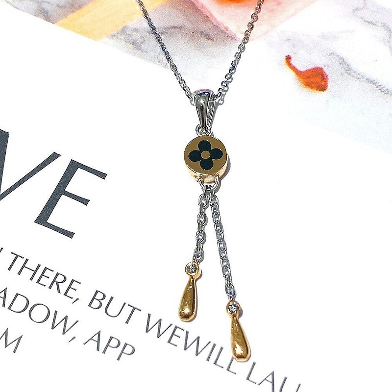 Eli Jewelry Classic Presbyopia Totem Pendant 18K Gold Two-tone Pendant Platinum Pt950 White Gold Necklace