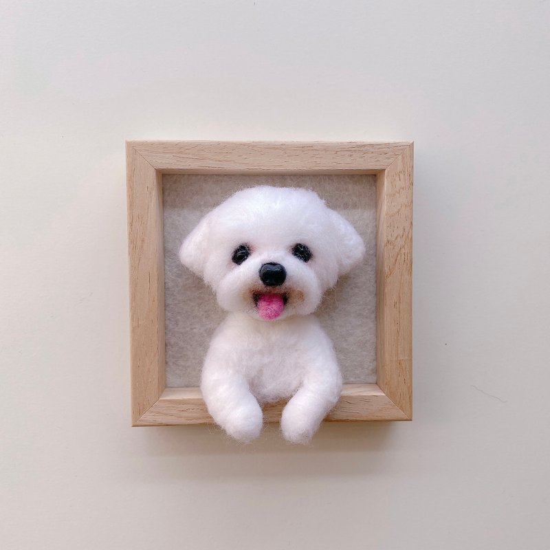 Customized-wool felt pet half-length photo frame - หมอน - ขนแกะ 