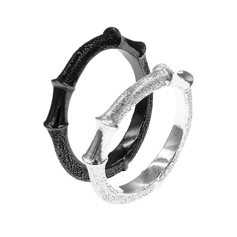免費刻字-聖城 - 廊柱之名－星光封口戒指－鍍18K烏金、銀白 - 戒指 - 純銀 黑色
