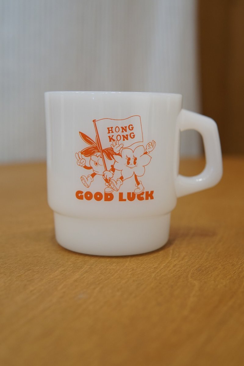 GOC Vintage Mug - Good Luck Hong Kong - แก้วมัค/แก้วกาแฟ - แก้ว ขาว