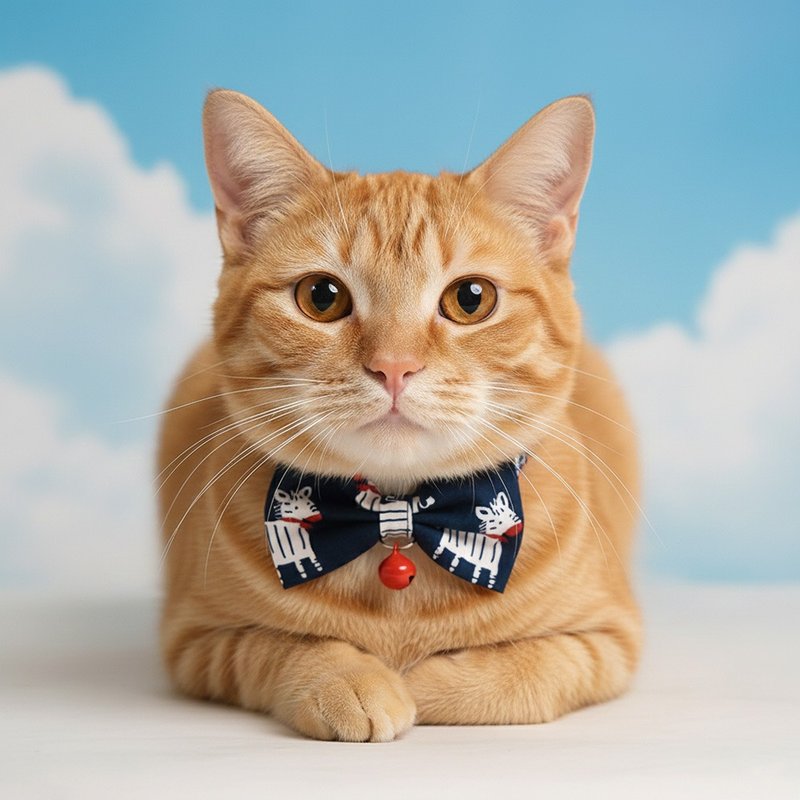 zebra bowtie pet decoration collar for cats, small dogs, and mini dogs. - ปลอกคอ - ผ้าฝ้าย/ผ้าลินิน หลากหลายสี