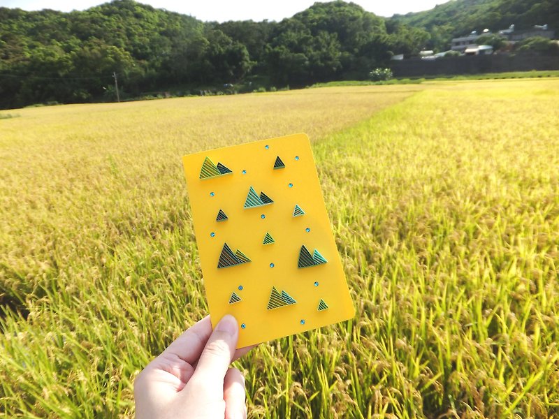 Hand made decorative cards-mountain - การ์ด/โปสการ์ด - กระดาษ สีเหลือง