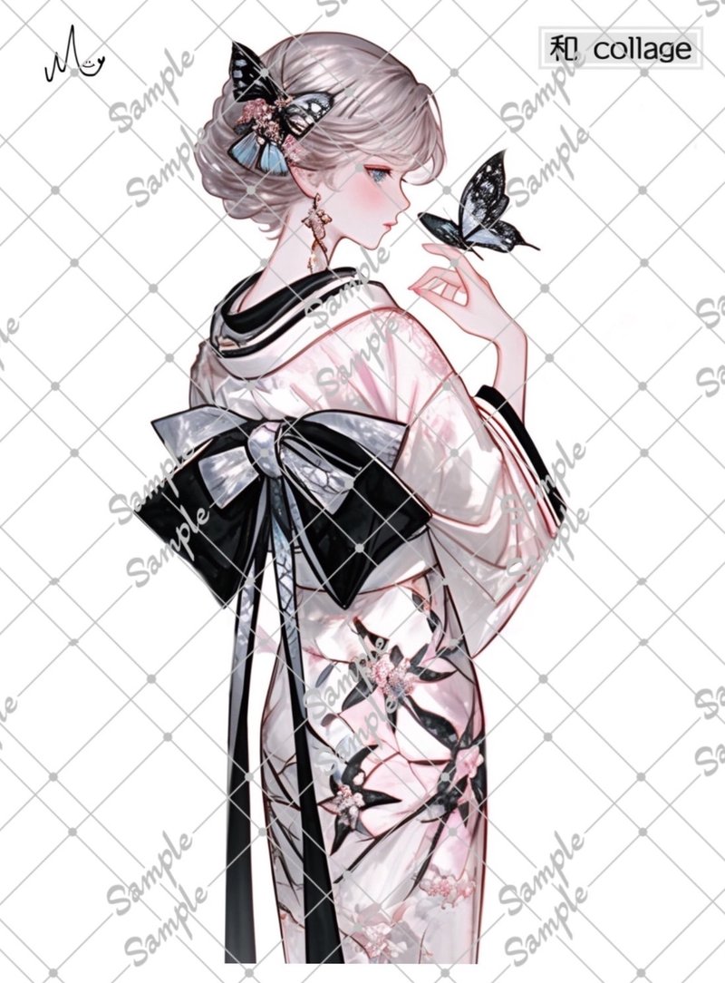 原創人物貼紙 和風系列 期間限定至1月10日 - 貼紙 - 紙 