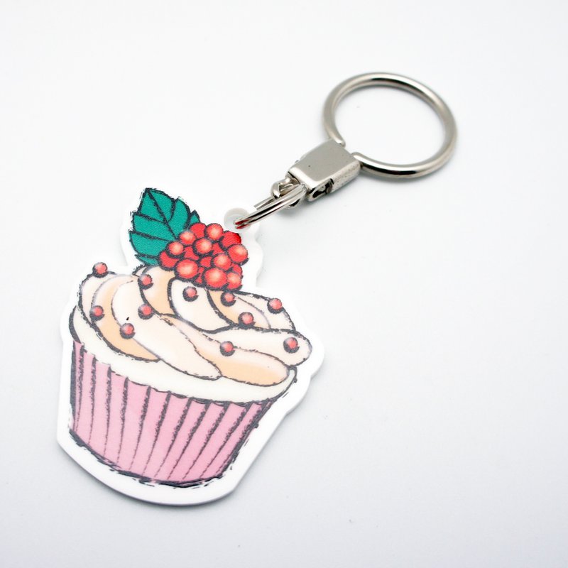 BLR Key Ring LeLe [ Cupcake ] KR12 - ที่ห้อยกุญแจ - อะคริลิค สีแดง