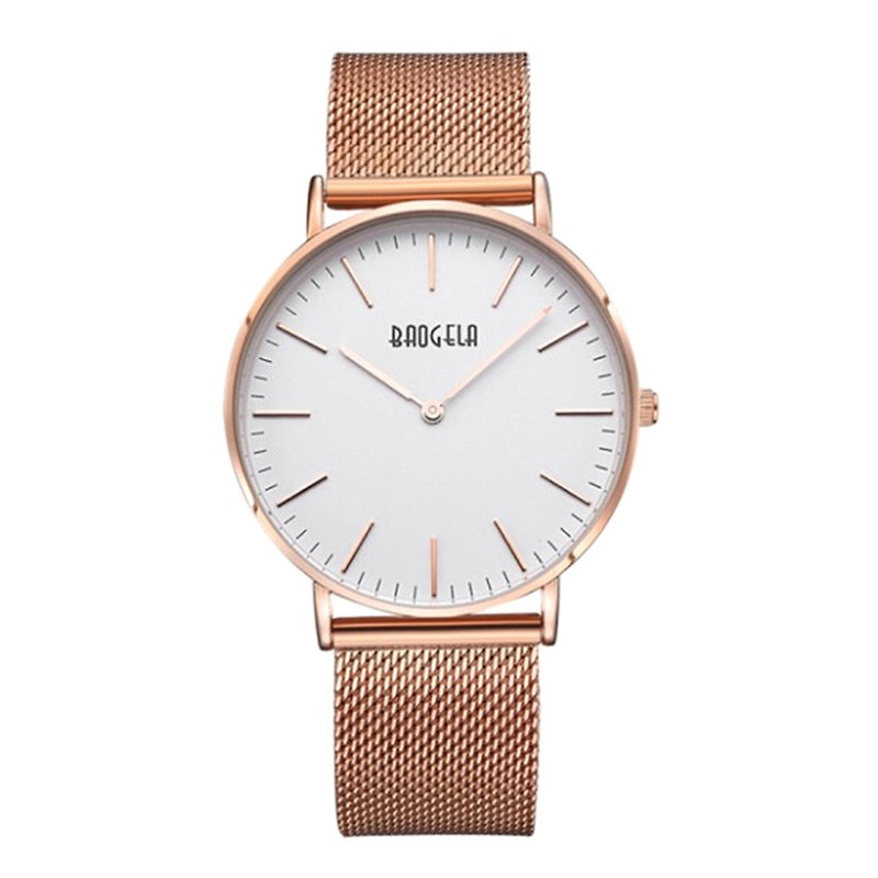 BAOGELA - ROMEO系列 玫瑰金錶盤 / 米蘭錶帶可調式 手錶 - 男裝錶/中性錶 - 其他材質 金色