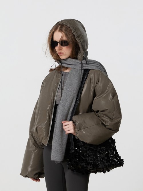 Chic Chick 橄欖綠 飛行員氣球夾克 90白鴨絨羽絨服