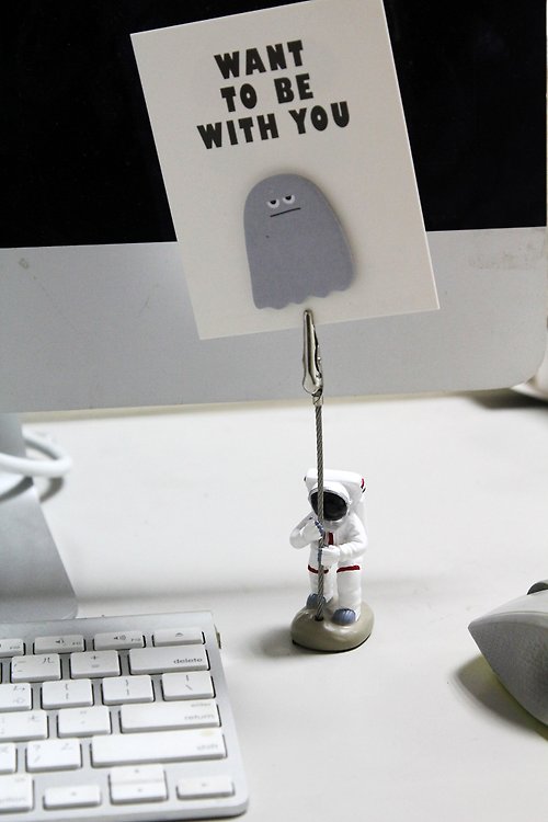 SÜSS Living生活良品 日本Magnets桌上小型太空人造型Memo夾/名片夾/便條紙夾(立旗款)