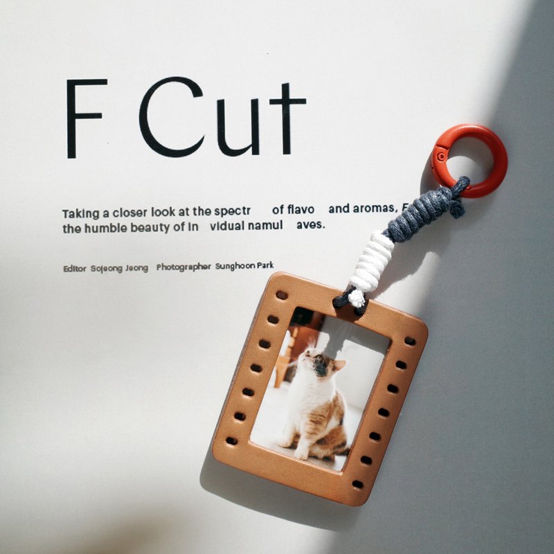 Little Orange Peel: Vegetable-Tanned Leather Film Canister Charm - Cameras - Genuine Leather 