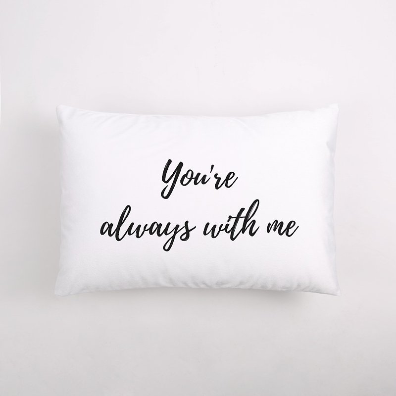 YOU'RE ALWAYS WITH ME | 60 * 40 comfortable sleep pillow Valentine / Weddings / birthday gift - เครื่องนอน - เส้นใยสังเคราะห์ ขาว