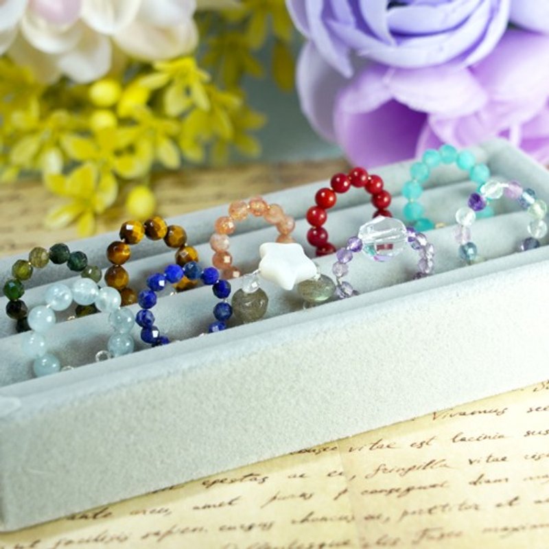 Selectable natural stone amulet ear cuff 14Kgf or Silver925 customizable gift - ต่างหู - เครื่องเพชรพลอย 