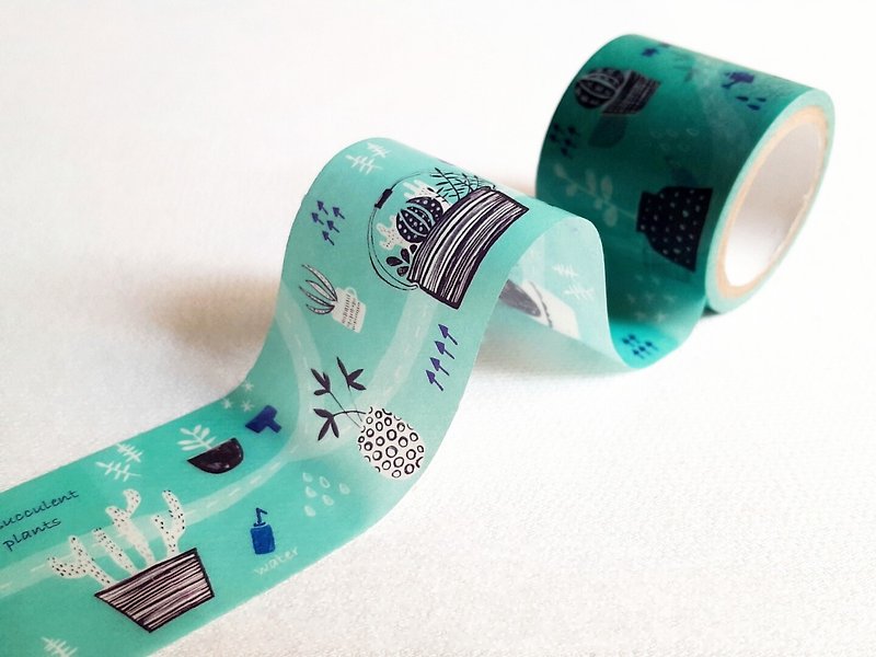 [Hoppy] Mini Box-Plant1 potted blue paper tape / GTIN: 4713077970645 - Washi Tape - Paper 