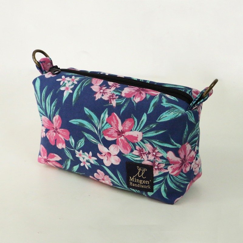 *Mingen Handiwork*original limited sale floral print canvas bag storage bag BU16001-1 - กระเป๋าเครื่องสำอาง - ผ้าฝ้าย/ผ้าลินิน 