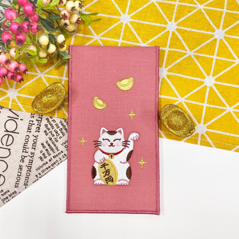 [Embroidery Red Envelope Bag] Lucky Cat - Ten Thousand Years Red Envelope Bag - Chinese New Year - Thread Gold