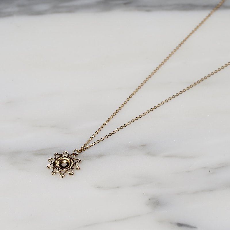 FAVORITE necklace hand-made by French independent designer Paris workshop craftsman - Necklaces - Copper & Brass Gold