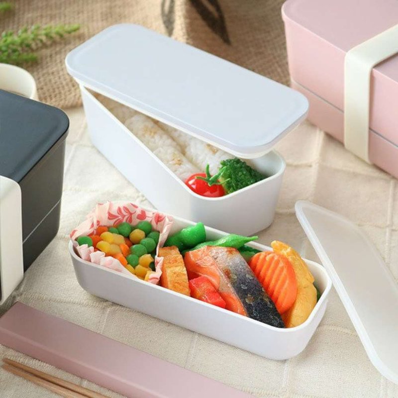 Japan TAKENAKA Japan-made SUKITTO series microwave separable double-layer fresh-keeping box 600ml-grey - กล่องข้าว - วัสดุอื่นๆ สีเทา