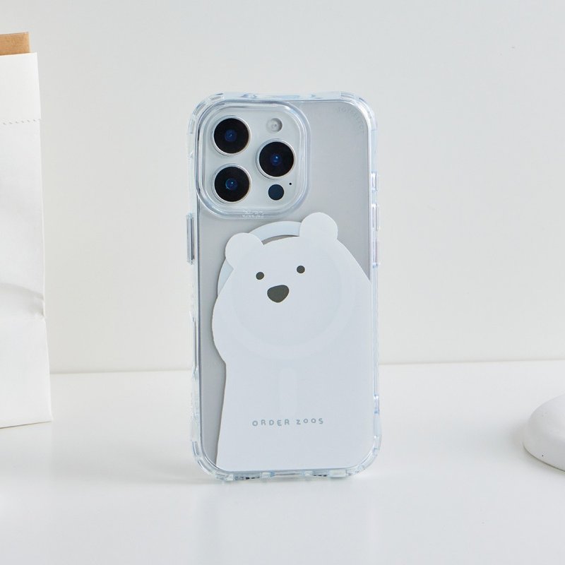 來點動物近距離白熊抗黃防摔MagSafe iPhone手機殼 - 手機殼/手機套 - 塑膠 多色
