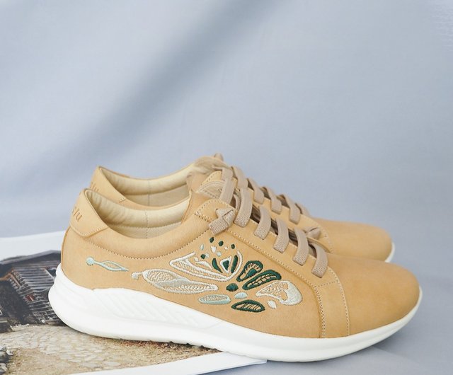 Embroidered casual jogging shoes-Fucheng Map/Desert Camel - Shop