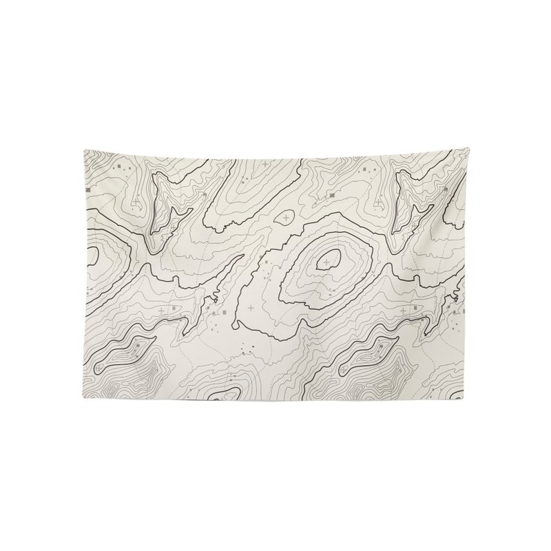 Contour map tapestry - Posters - Polyester Khaki