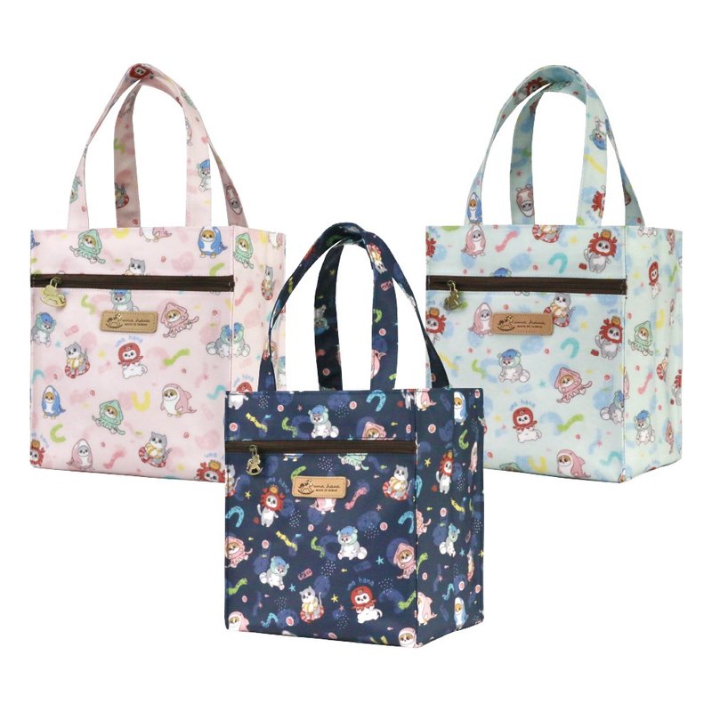 [Meow on the Shore-Pu He Tote Bag] Universal waterproof portable lunch bag made in Taiwan - กระเป๋าถือ - วัสดุกันนำ้ 