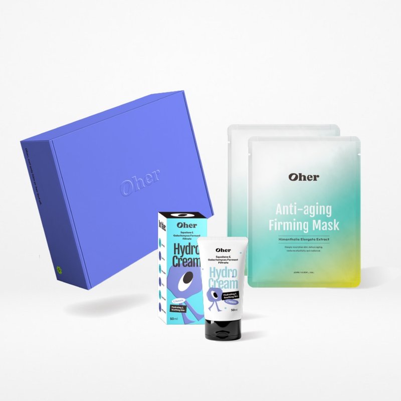 Firming and moisturizing gift box set - moisturizing cream + marine anti-aging mask for sensitive skin - ครีมบำรุงหน้า - วัสดุอื่นๆ 