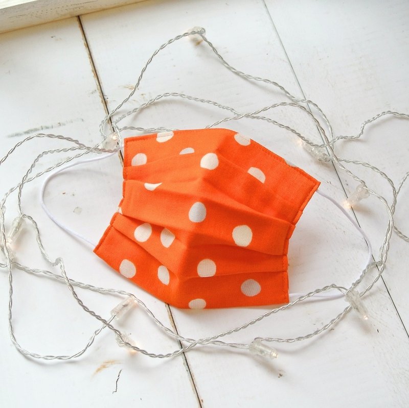 25%OFF | Japanese double gauze cotton comfortable handmade mask | Dot Orange | - หน้ากาก - ผ้าฝ้าย/ผ้าลินิน สีส้ม