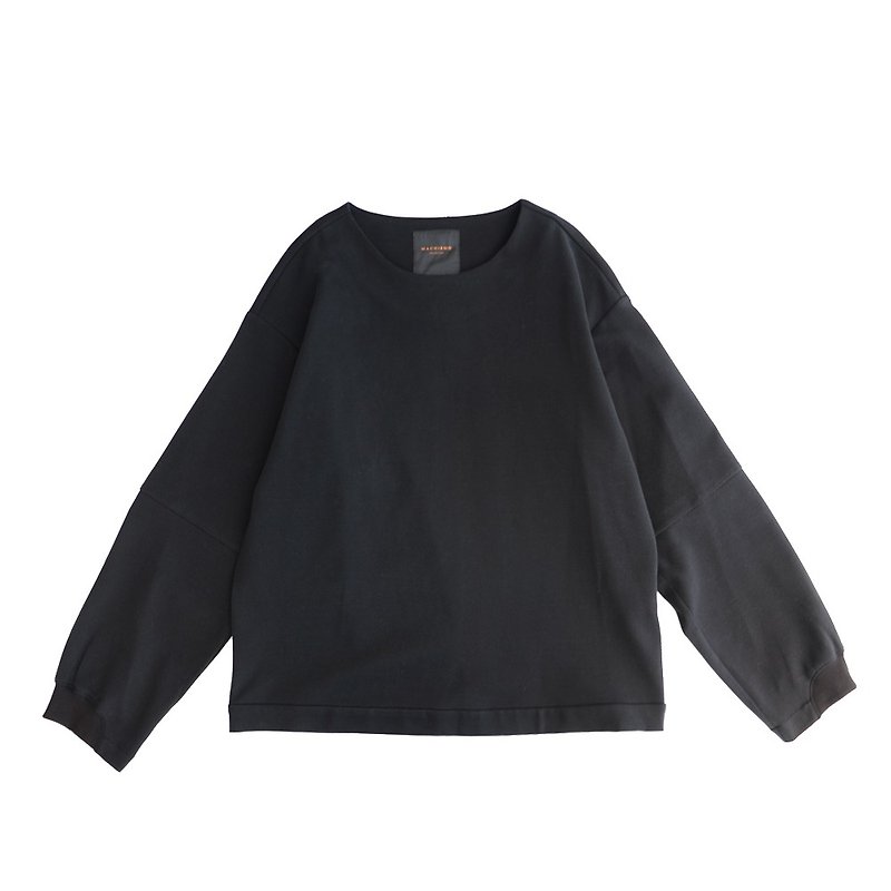 Scaled shoulder-slung sweater - Men's T-Shirts & Tops - Cotton & Hemp Black