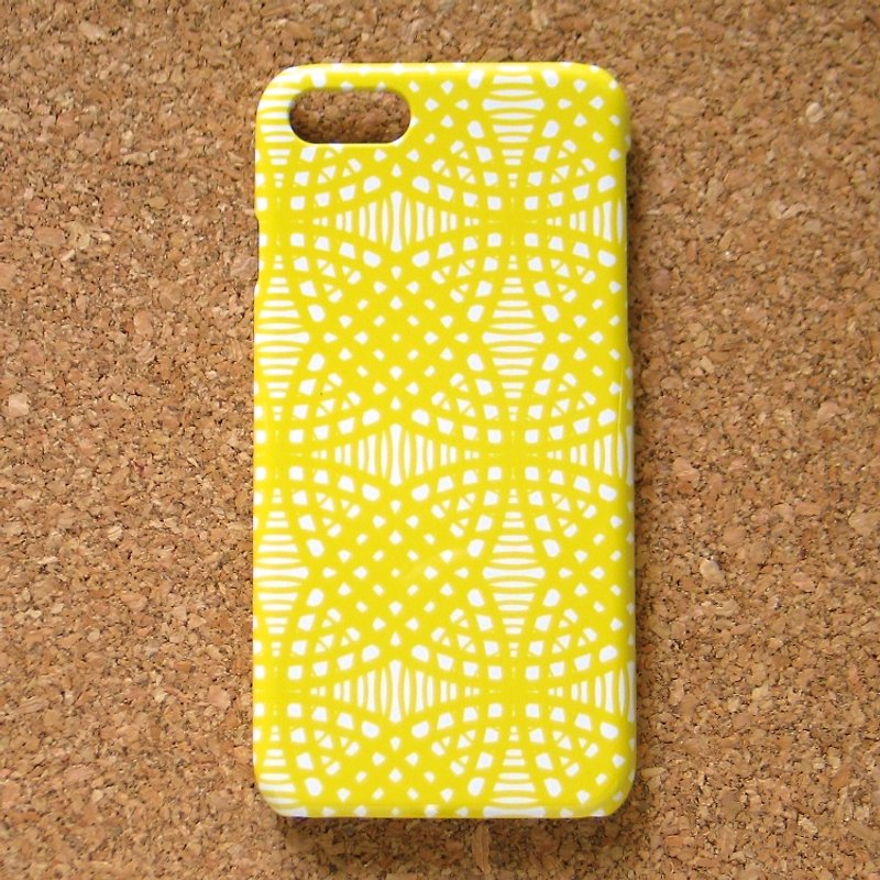 北歐風格的日本七寶模様幾何圖案黃色手機殼 - 手機殼/手機套 - 塑膠 黃色