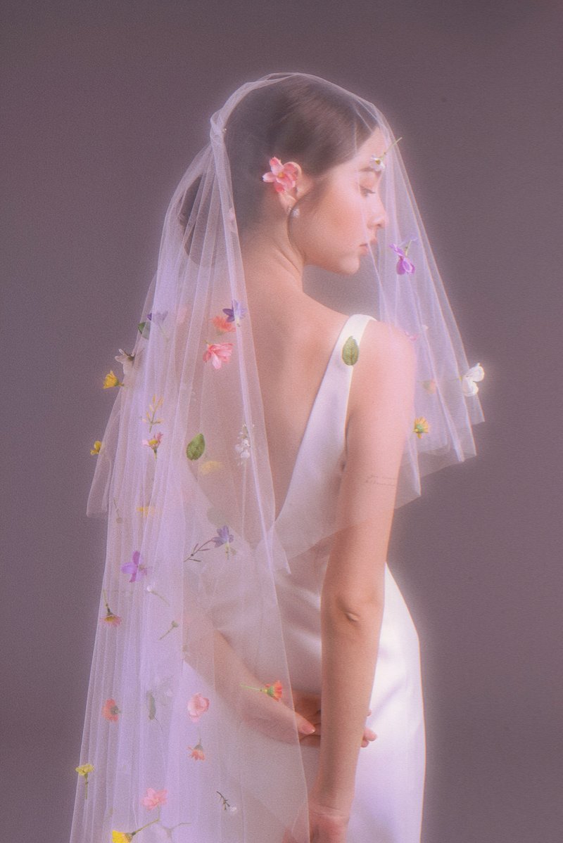 Flora Garden Veil - 髮夾/髮圈 - 聚酯纖維 白色