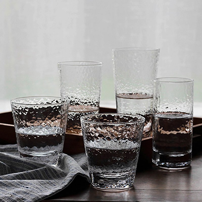 Glass Japanese hammer grain milk glass beer glass anti scalding and thickening - Cups - Glass Transparent
