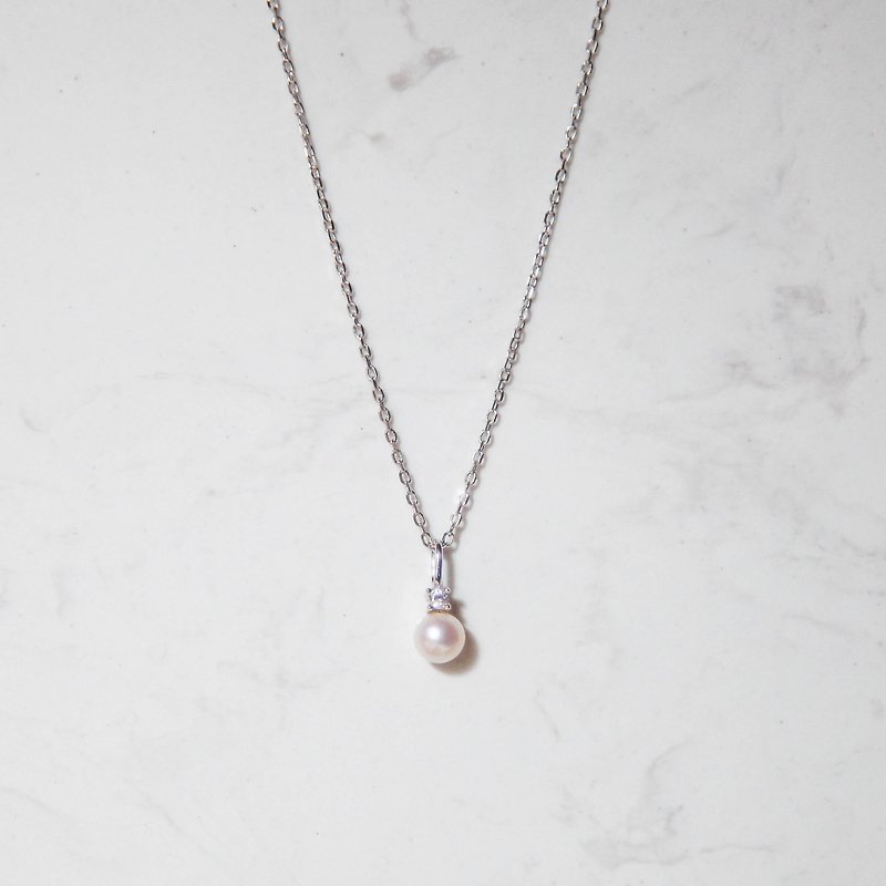 Shining pearl sterling silver necklace | natural freshwater pearl | temperament. elegant. Mother's Day - สร้อยคอ - เงินแท้ 