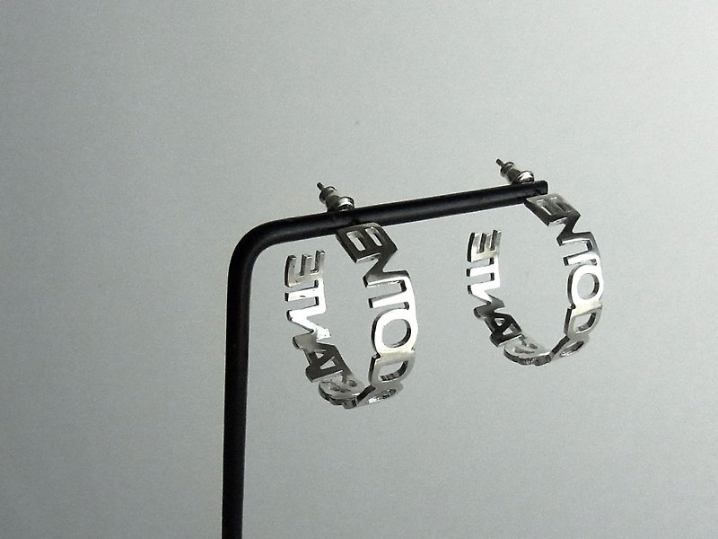 EN hoop earrings / silver - Earrings & Clip-ons - Sterling Silver Silver