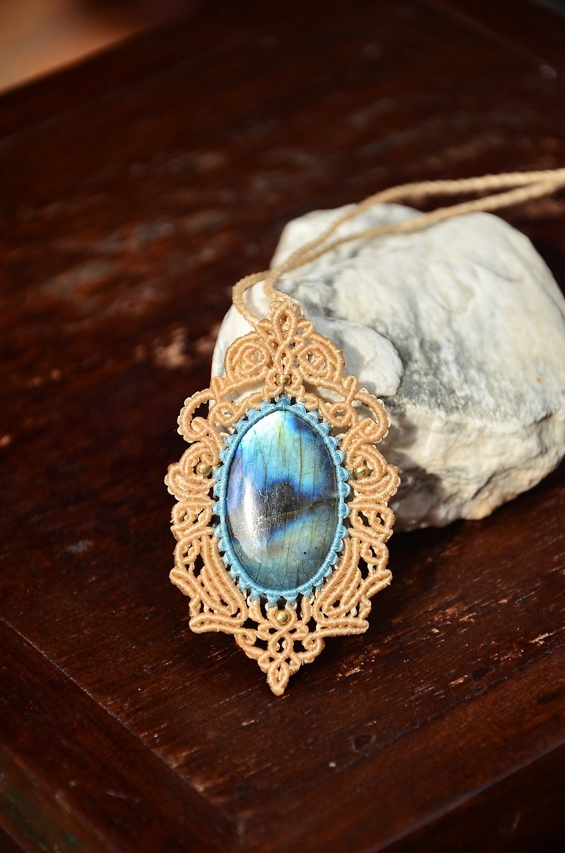 Labradorite  Macrame Jewelry - Necklaces - Gemstone Purple