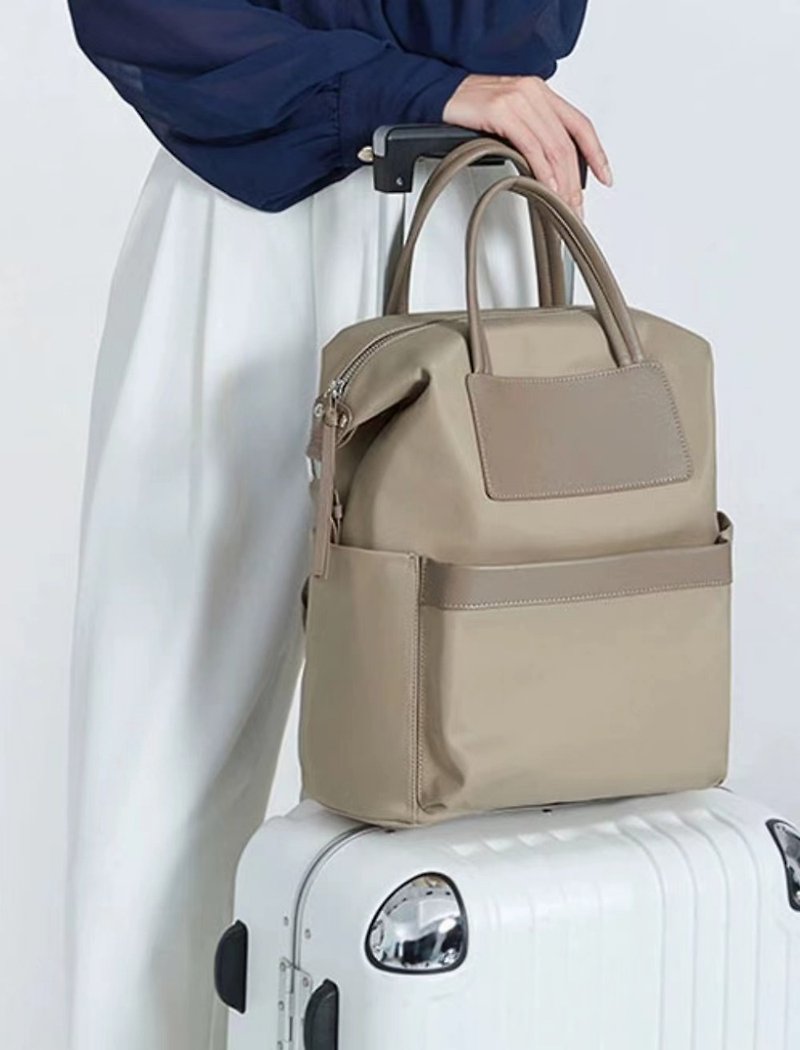 Business laptop backpack/travel backpack/student school bag/backpack/computer bag business bag - กระเป๋าเป้สะพายหลัง - วัสดุกันนำ้ สีกากี
