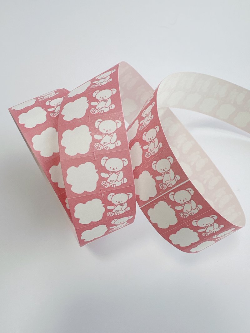 ラベラーシール　くまのふきだし　ピンク - ステッカー・シール - 紙 ピンク