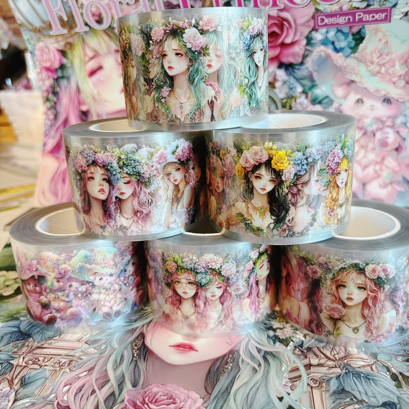 Floral Princess PETロールステッカー 薔薇と紫陽花の幻想曲 - 貼紙 - 防水材質 紫色